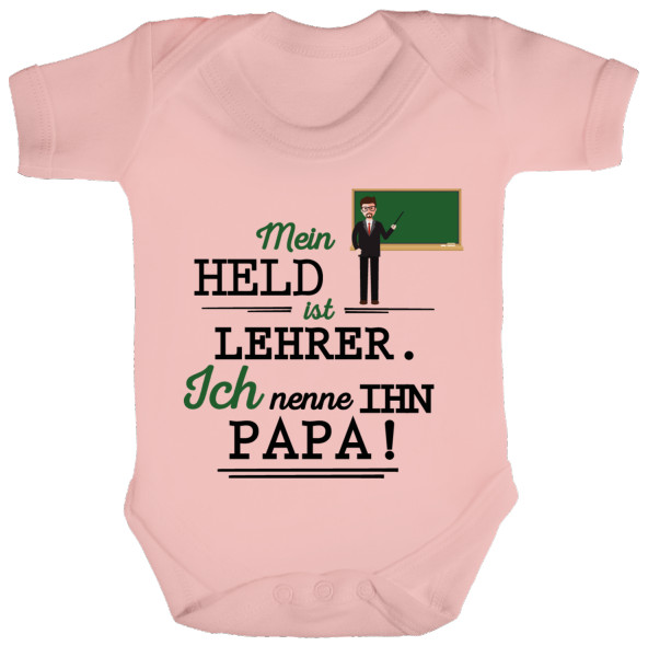 Papa Mein Held Ist Lehrer Baby Body Babystrampler Unisex